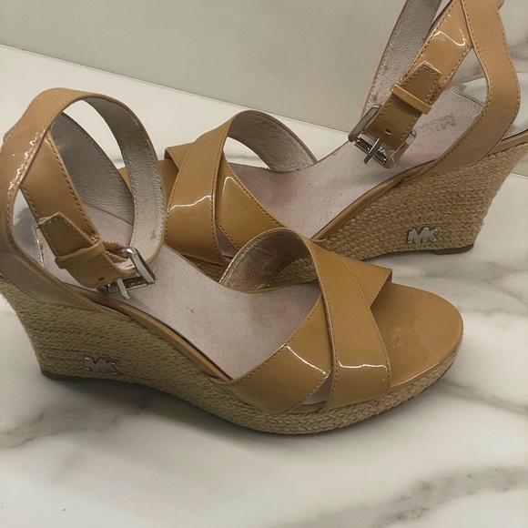 Michael Kors Tan/Cream Leather Espradilles Wedges - Picture 1 of 9